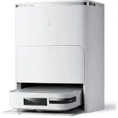 Ecovacs Deebot X2 Omni robot aspirateur blanc avec station, 8000 Pa de puissance d’aspiration, design carré fin, pads de levage à 15 mm, lavage à l’eau chaude des pads, évitement des obstacles via IA