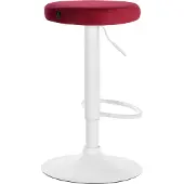 CLP Tabouret de bar Ponte - velours, structure blanche - Rouge