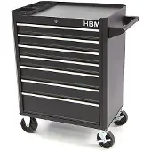 HBM servante d’atelier avec 7 tiroirs, 66 cm, noire