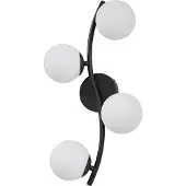 LINDBY Applique Murale , Josiana, dimmable, Noir, Salon / séjour, Verre, Moderne