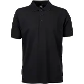 Tee Jays Polo Hommes Luxury Stretch, Manches Courtes BC3305 (5XL) (Noir)