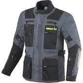 Bogotto Covelo blouson textile imperméable pour moto, noir/gris/fluo-jaune, S
