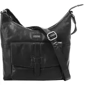 Spikes & Sparrow Cuir sac à épaule bandoulière Bronco Crossover Black noir