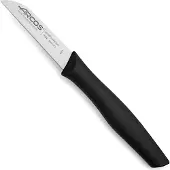 Arcos Couteau Mondador Nova 188400 acier inoxydable Nitrum et mangue polypropylène, lame noire de 8 cm avec protège-lame et boîte présentoir