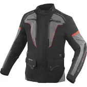 Bogotto Veste textile moto Shado 2 en 1, laminée, imperméable, noire/grise/rouge, taille 4XL