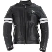 Helstons Jake Speed Leather Buffalo Noir Blanc CE Blouson Taille S