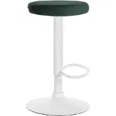 CLP Tabouret de bar Ponte, revêtement en velours vert, piètement blanc