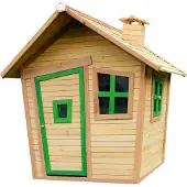 Axi Alice Maison Enfant En Bois | Maison De Jeux Pour L'Extérieur / Jardin En Marron & Vert | Maisonnette / Cabane De Jeu Avec Des Fenêtres
