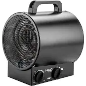Neo Tools Chauffage électrique 2kW industrie, élément chauffant en acier inoxydable, thermostat réglable, protection contre la surchauffe, avec ventilateur, poignée isolée, débit d'air 253 m3/h
