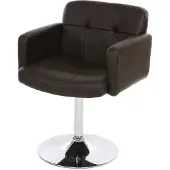 Mendler Chaise de séjour Orlando, pivotante, similicuir marron