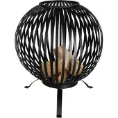 Esschert Design Balle à feu Bandes Noir Acier au carbone FF400