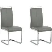 Beliani Lot de 2 chaises console grises pour salle à manger salle de conférence en style moderne