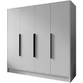 MargaretHadas24 Armoire Goya I 200 cm (blanc, poignées noires)