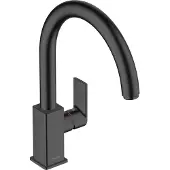 Hansgrohe robinet de cuisine monocommande Vernis Shape M35, finition noir mat, 210 mm, 1 jet