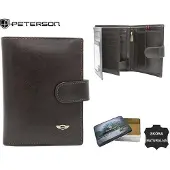 Peterson Grand portefeuille en cuir naturel pour homme -