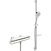 Hansa HANSAOPTIMA Mitigeur de douche, thermostatique, avec garniture de barre de douche, chromé