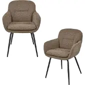 Woood Chaise de salle à manger Runa, chenille, sable foncé