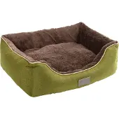 Kerbl Kuschelbett Samuel (Farbe grün/dunkelgrau 50 x 40 x 15 cm, waschbar) 81317