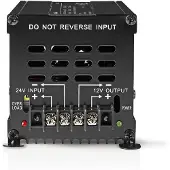 Nedis Convertisseur de puissance | piloté par l'image | 24 V DC | 12 V DC | 240 W | Borne à vis | Équipé d'un fusible | Noir