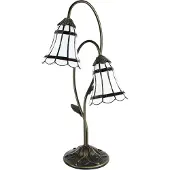 Clayre & Eef Lampe de table Tiffany 61 cm Marron Blanc Polyrésine