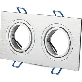 V-TAC 2xGU10 Square Aluminium brossé Plafonnier VT-783