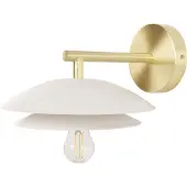 Beliani Applique métal blanc doré 22 x 29 x 14 cm abat-jour conique lumière décorative éclairage complémentaire style moderne glamour