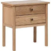 Beliani Table De Nuit À 2 Tiroirs Bois Bois Clair Salton