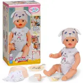 Baby Born Lukas en grenouillère avec motif chien, poupée de 36 cm avec 7 fonctions pour les enfants à partir de 1 an