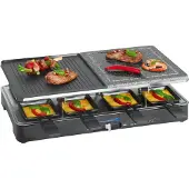Clatronic Raclette gril 2en1 8 personnes RG 3518 Noir
