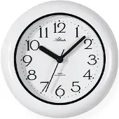 Atlanta 454/0 Horloge murale Horloge de table Horloge de salle de bains Quartz blanc rond protégé contre l'eau
