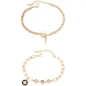 Faina Bracelet or / noir / transparent