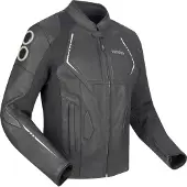 Bering Veste cuir/textile Radial pour moto, noir/blanc, M