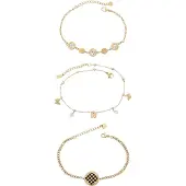 Faina Bracelet or / noir / transparent