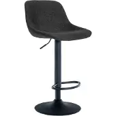 CLP Tabouret de bar Loft avec dossier, pivotant à 360°, noir, revêtement en tissu