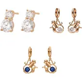 Faina Boucles d'oreilles bleu / or / transparent