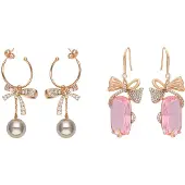 Faina Boucles d'oreilles or / rosé / transparent