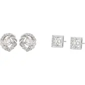 Faina Boucles d'oreilles argent / transparent