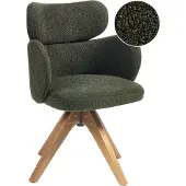 Beliani Chaise de salle à manger pivotante vert foncé boucle pieds en bois style scandinave
