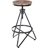 CLP Tabouret de bar Karla, réglable en hauteur, style industriel, argenté