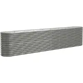 vidaXL Lit surélevé Acier revêtu par poudre 332x40x68 cm Gris