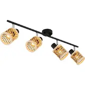 Nowa Lampe murale Mali 4 lumières noires avec capuchons