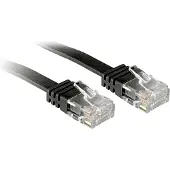 Lindy - Cordon de raccordement - RJ-45 (M) pour RJ-45 (M) - 3 m - UTP - CAT 6 - plat - noir