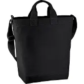 Bagbase BG673 | Sac à bandoulière Canvas Day Bag | 38 x 40 x 14 cm - Couleur : Black - Taille : 38 x 40 x 14 cm