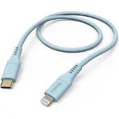 Hama Câble de charge "Flexible", USB-C - Lightning, 1,5 m, silicone, pour iPhone, bleu (00201572)
