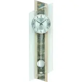 AMS 5224 Horloge murale radiofréquence avec pendule bois optique Sonoma Pendule verre