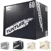 Tunturi Plyo Box pour l'entraînement de force - Caisse de fitness en bois avec housse souple en EVA - Jumpbox 40/50/60cm - Incl. application de fitness e