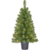 Black Box Trees Trees Norton Artificial Christmas Tree in Pot with LED Lights - H90 x Ø50 cm - Vert