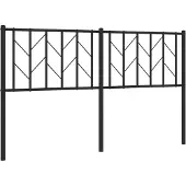 vidaXL Tête de lit de rechange en métal noir 150 cm
