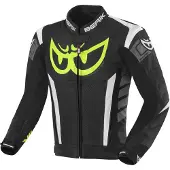 Berik Zakura Black White Yellow Grey Leather Motorcycle Jacket Taille 50