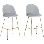 Beliani Lot de 2 chaises de bar Arcola en velours gris Lumarko !
